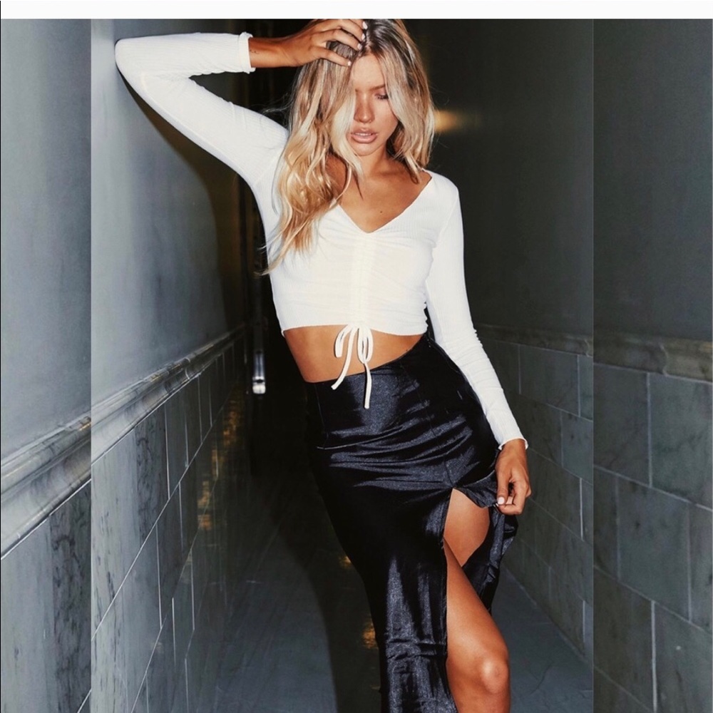 Satin Midi Skirt